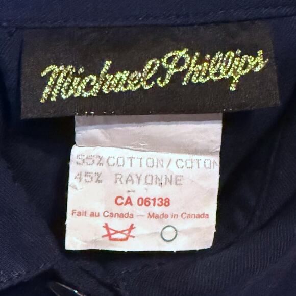 VTG Michael Phillips Western Jumpsuit Womens Navy White Fringe One Piece Sz 5 - Picture 11 of 12